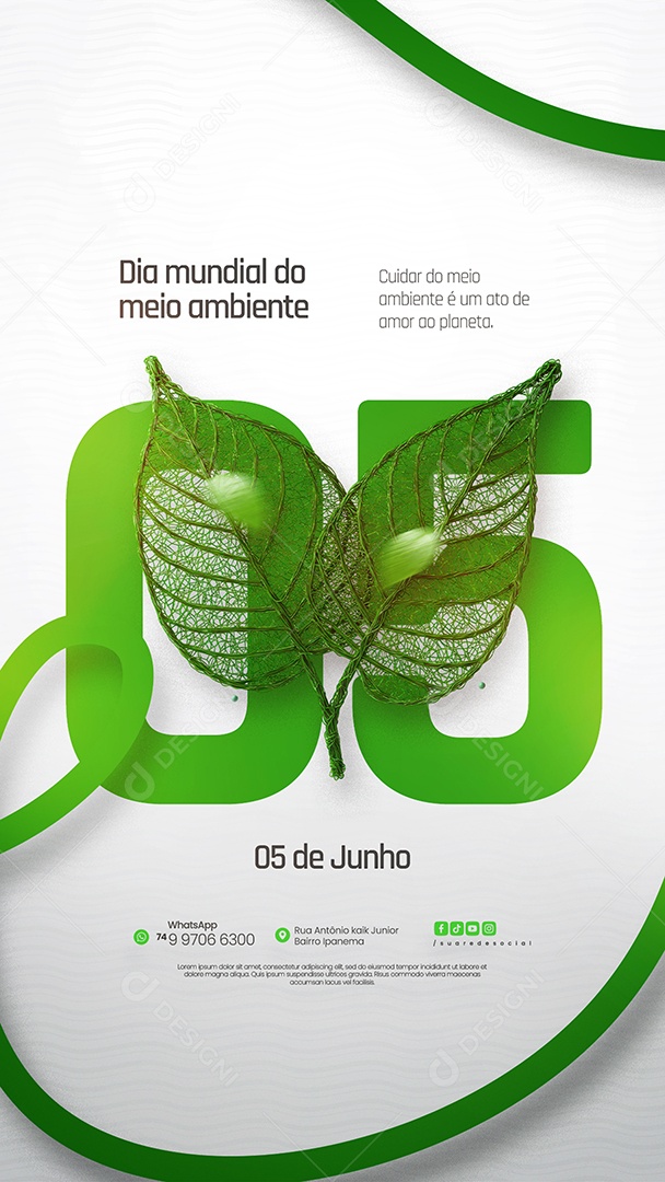 05 de Junho Dia Mundial do Meio Ambiente Social Media PSD Editável