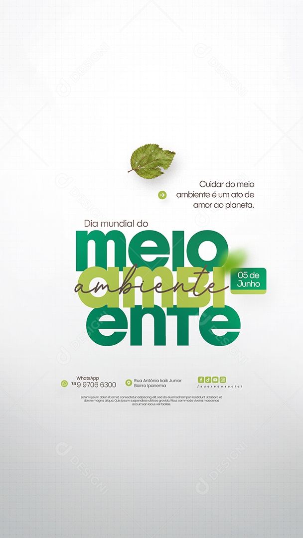 05 de Junho Dia Mundial do Meio Ambiente Social Media PSD Editável