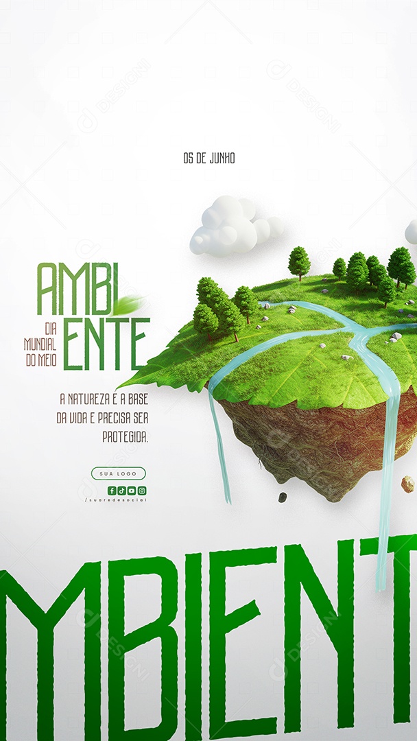 05 de Junho Dia Mundial do Meio Ambiente Social Media PSD Editável