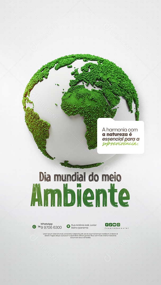 05 de Junho Dia Mundial do Meio Ambiente Social Media PSD Editável