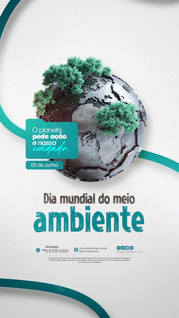 05 de Junho Dia Mundial do Meio Ambiente Social Media PSD Editável