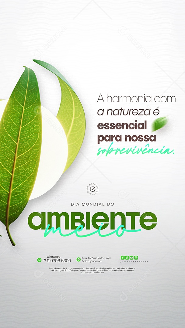 05 de Junho Dia Mundial do Meio Ambiente Social Media PSD Editável