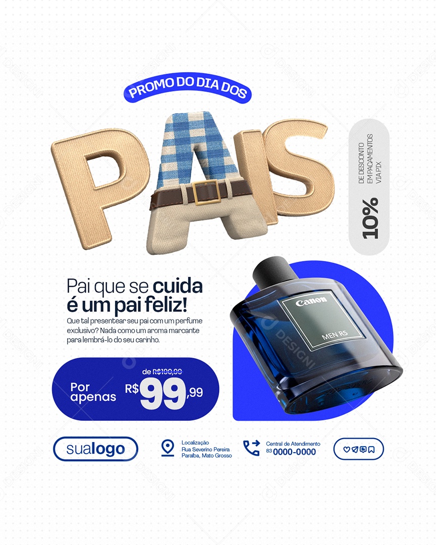 Promo Do Dia Dos Pais Presentes Um Pai Feliz Perfume Social Media PSD Editável