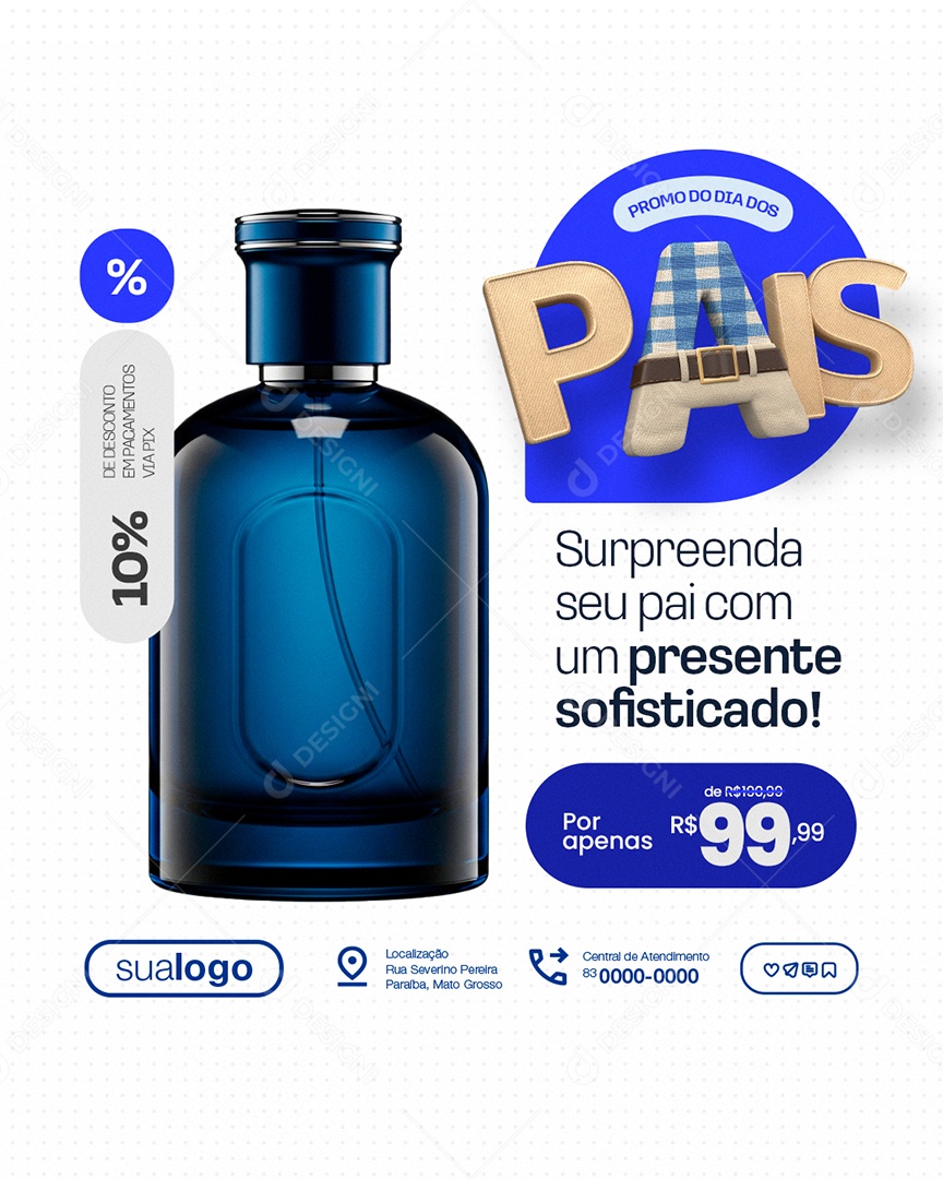 Promo Do Dia Dos Pais Presentes Perfume Presente Sofisticado Social Media PSD Editável
