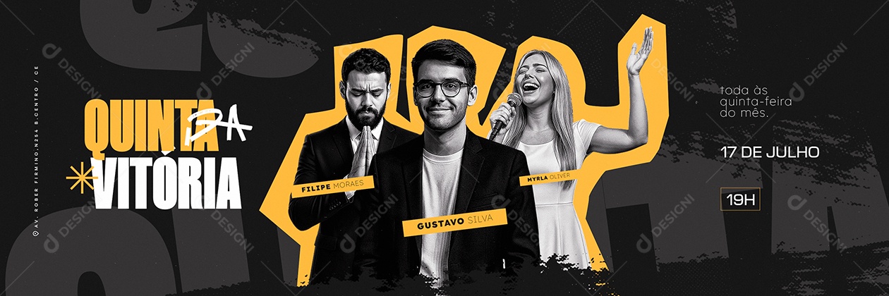 Carrossel Flyer Gospel Quinta Da Vitória Social Media PSD Editável