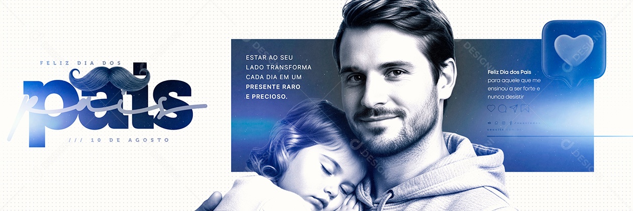 Carrossel Feliz Dia Dos Pais 10 de Agosto Social Media PSD Editável