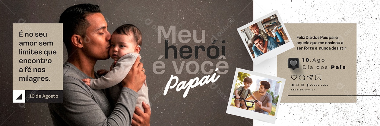 Carrossel Feliz Dia Dos Pais 10 de Agosto Social Media PSD Editável