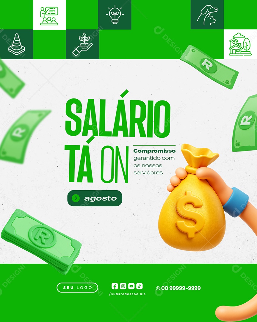 Salario Tá na Conta Social Media PSD Editável