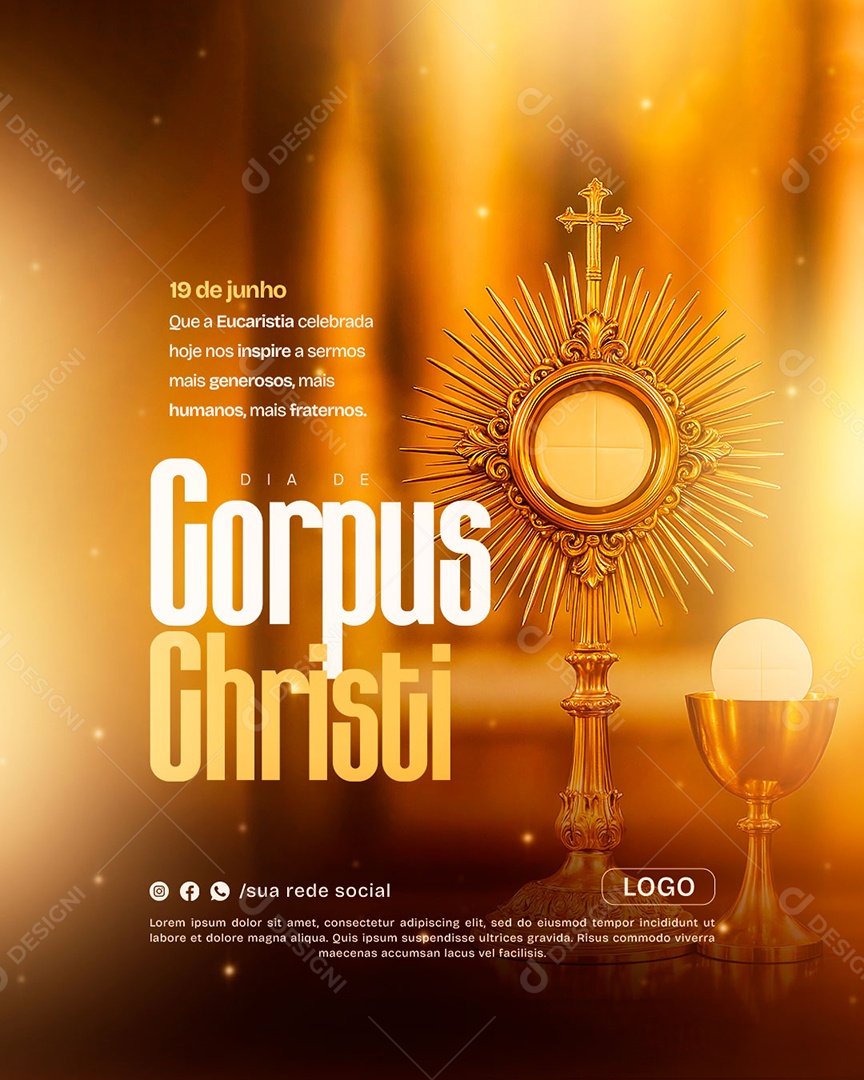 Dia de Corpus Christi 19 de Junho Social Media PSD Editável