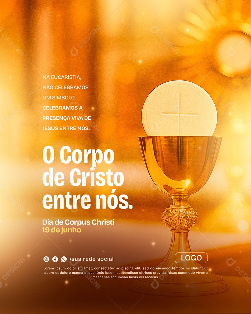 Dia de Corpus Christi 19 de Junho Social Media PSD Editável