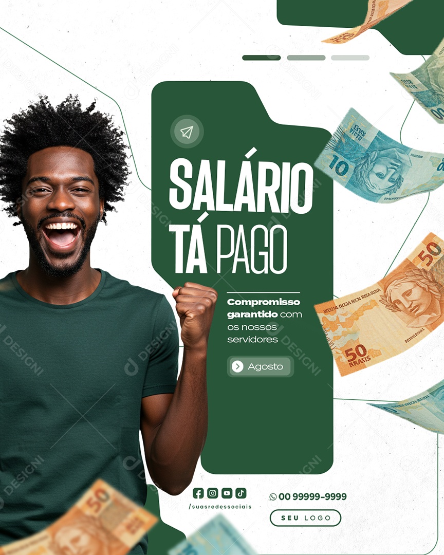 Salario Tá na Conta Social Media PSD Editável