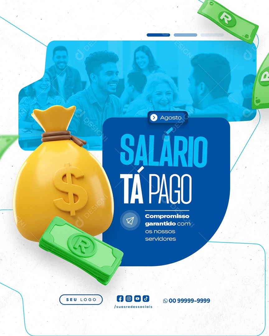 Salario Tá na Conta Social Media PSD Editável