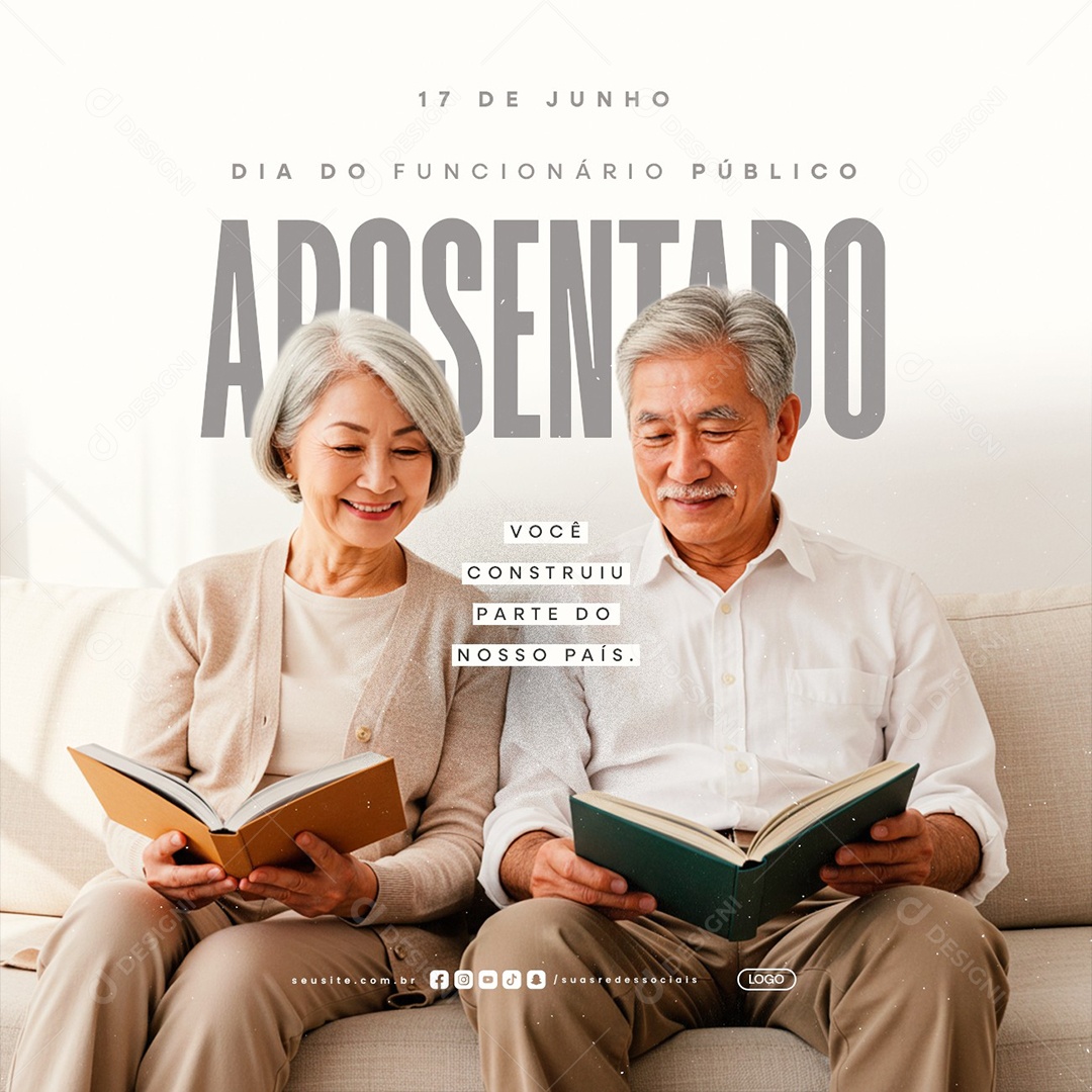 Dia Do Funcionário Público Aposentado 17 De Junho Social Media PSD Editável