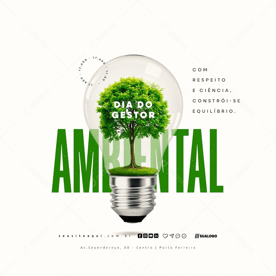 Dia Do Gestor Ambiental 17 De Junho Social Media PSD Editável