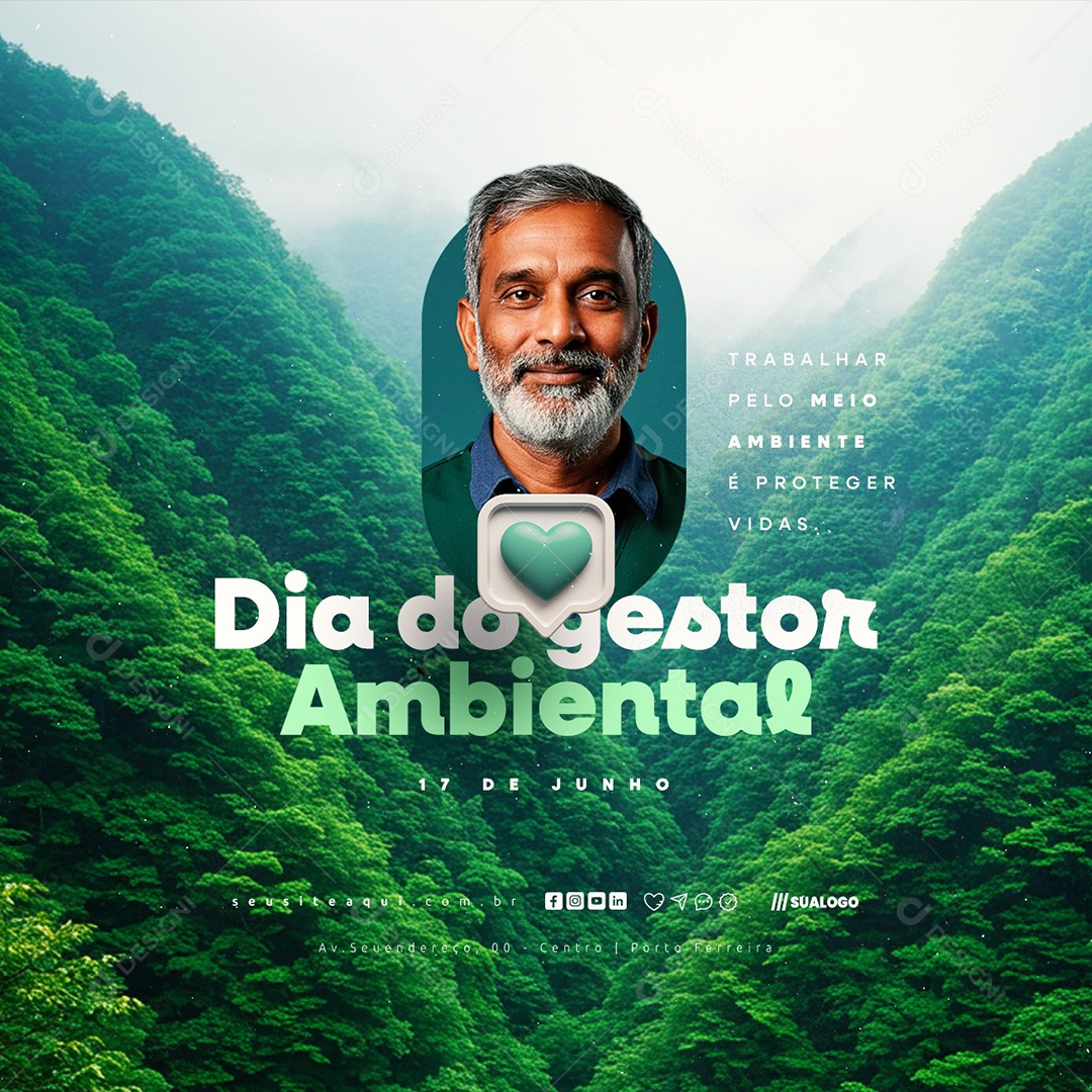 Dia Do Gestor Ambiental 17 De Junho Social Media PSD Editável