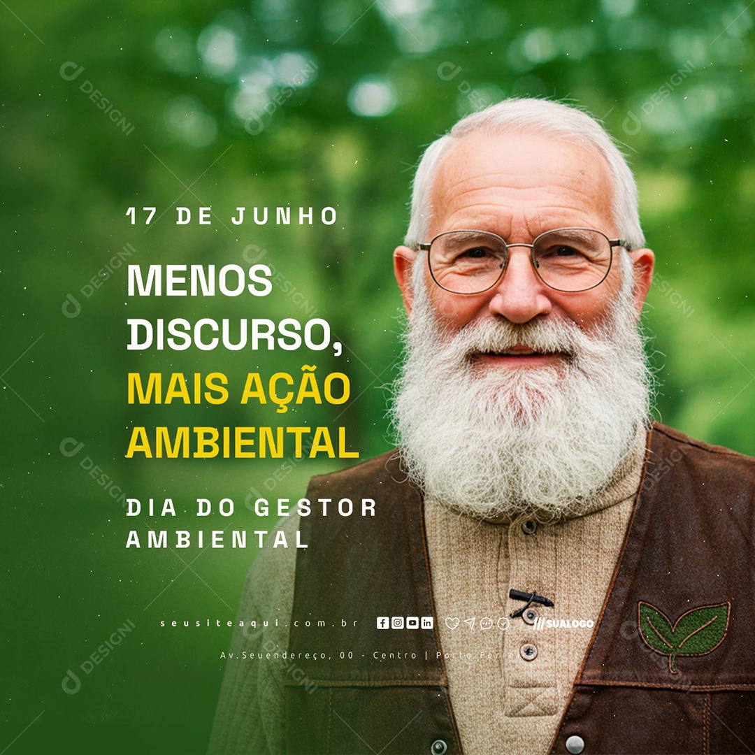 Dia Do Gestor Ambiental 17 De Junho Social Media PSD Editável