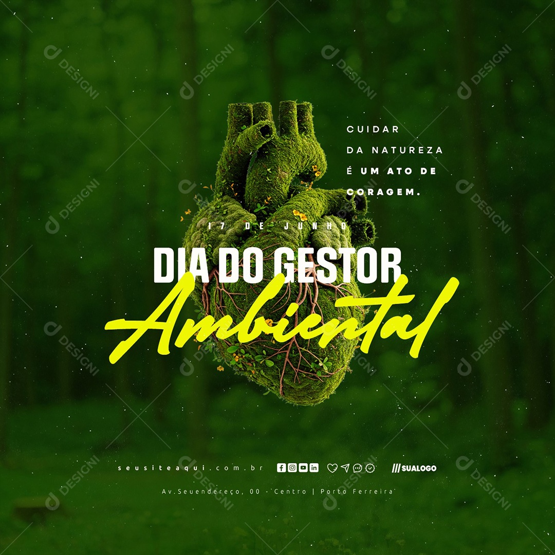 Feliz Dia Do Gestor Ambiental 17 De Junho Social Media PSD Editável