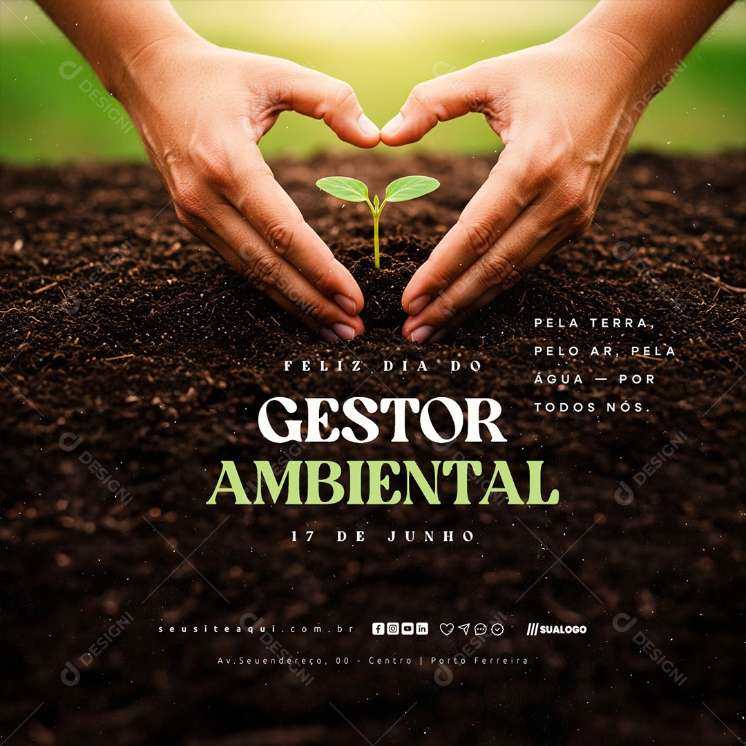 Feliz Dia Do Gestor Ambiental 17 De Junho Social Media PSD Editável