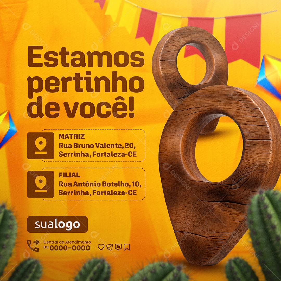 Arraiá Da Casa Nova Construção Estamos Perfinho de Você Social Media PSD Editável