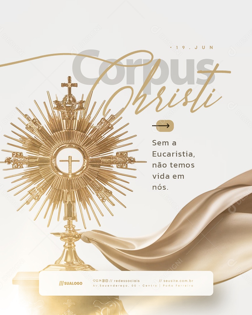 Dia De Corpus Christi 19 De Junho Social Media PSD Editável
