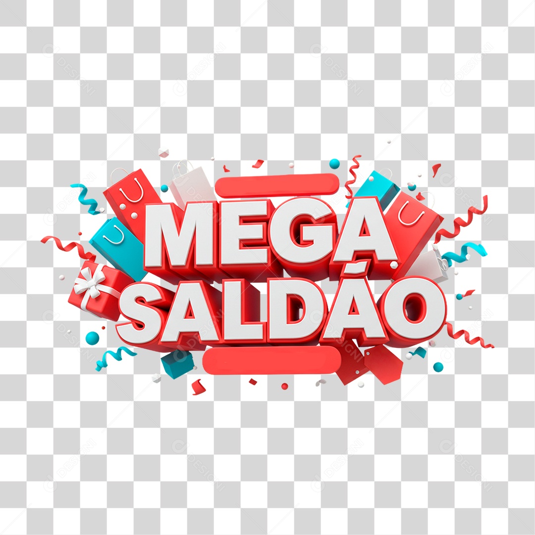 Selo 3D Mega Saldão PNG Transparente