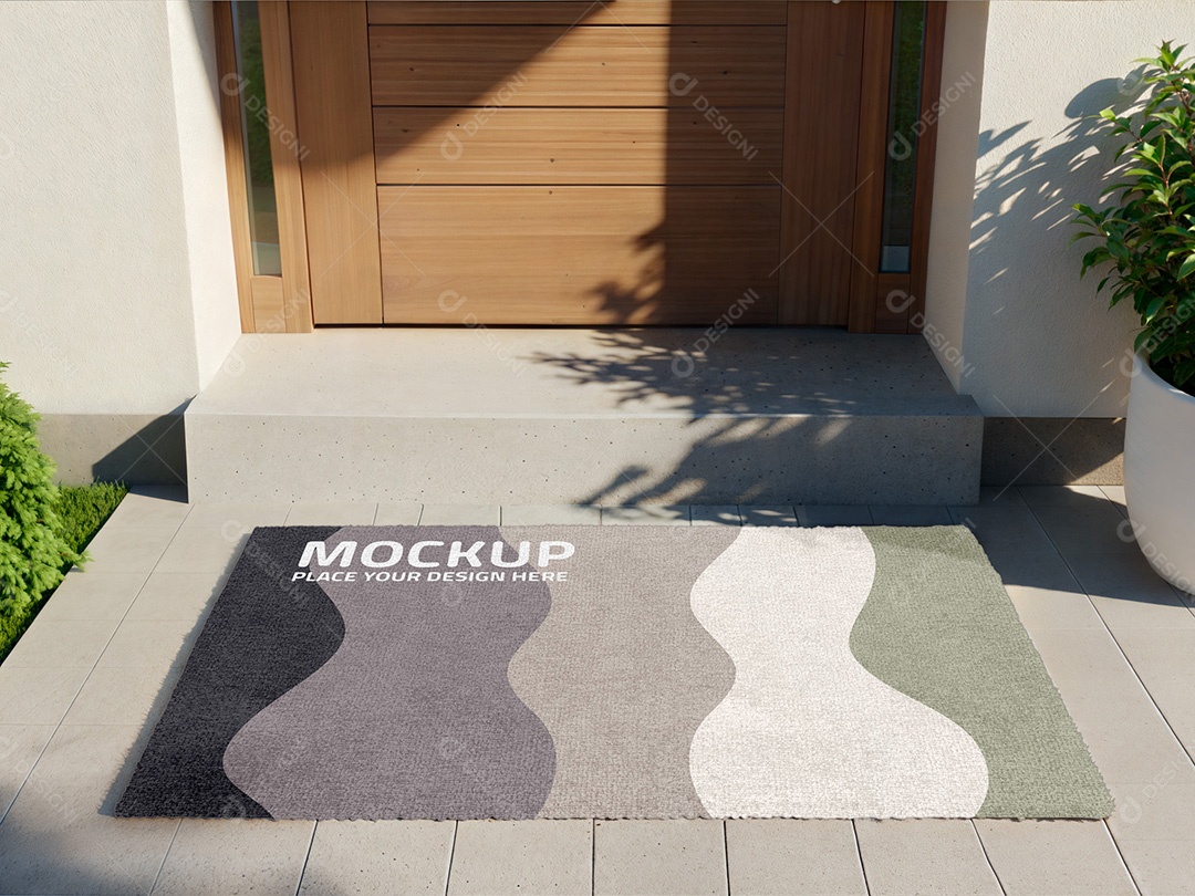 Tapete de Porta Mockup PSD Editável