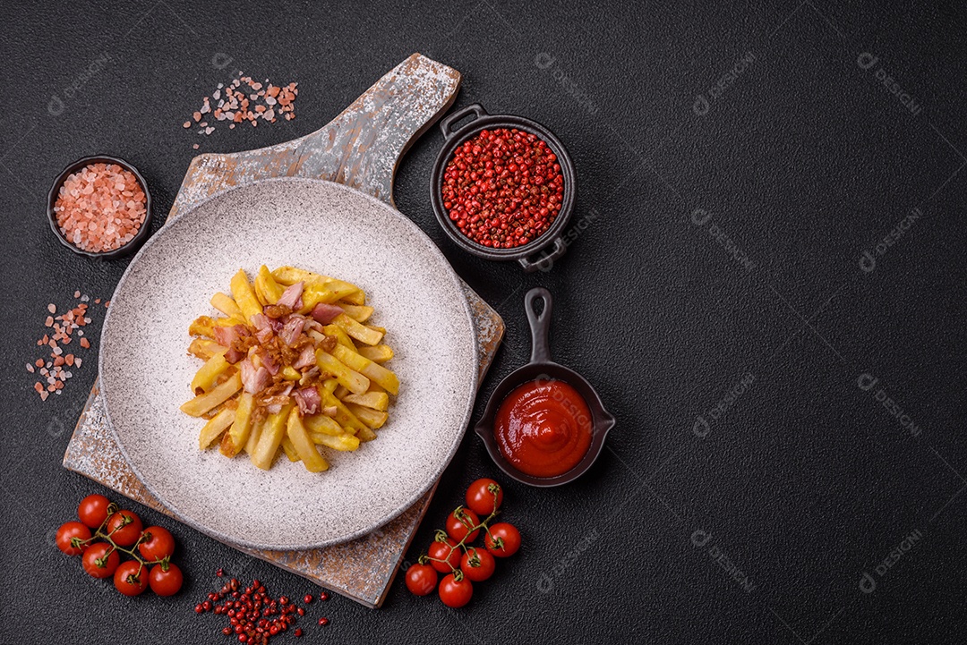 Salada fresca em uma mesa concreto