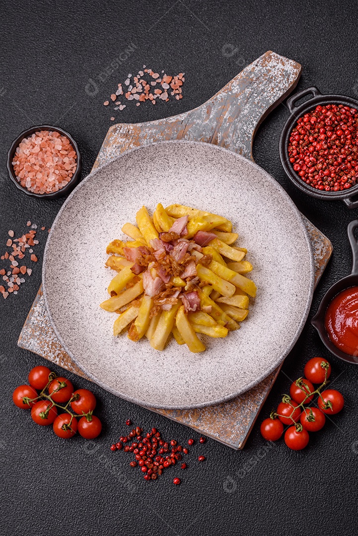 Salada fresca em uma mesa concreto