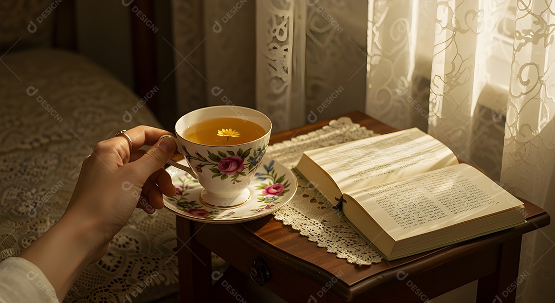 Mão de pessoa segurando xícara de café