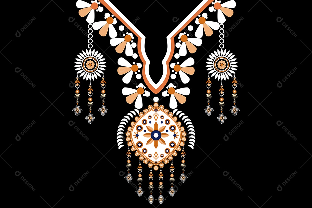 Colar Étnico Ilustração Vetor EPS