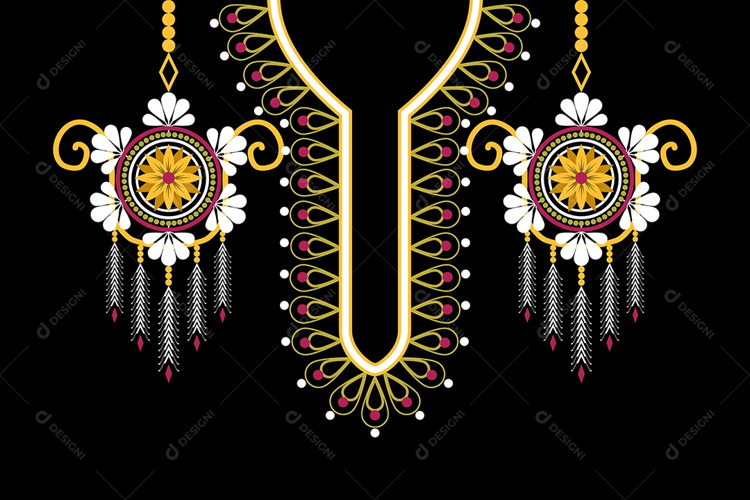 Colar Étnico Ilustração Vetor EPS