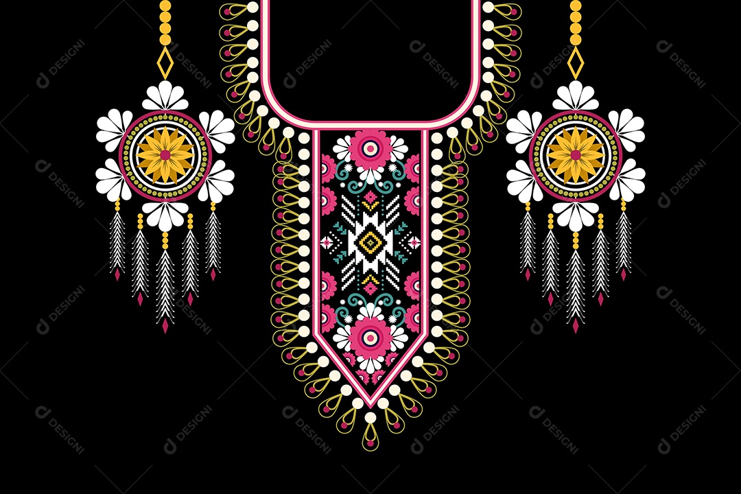 Colar Étnico Ilustração Vetor EPS