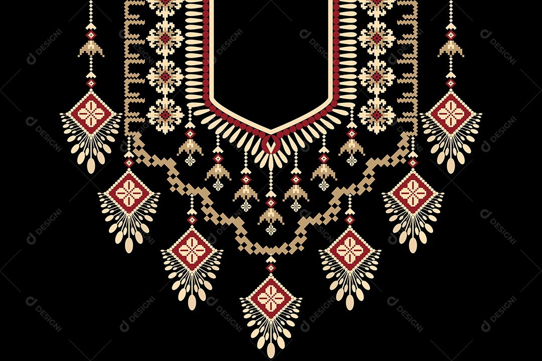 Colar Étnico Ilustração Vetor EPS