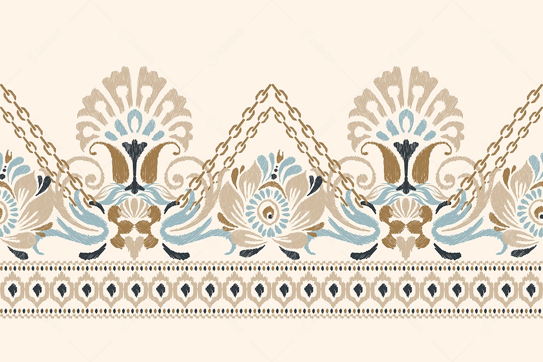 Padrão de Tecido Floral Ilustração Vetor EPS