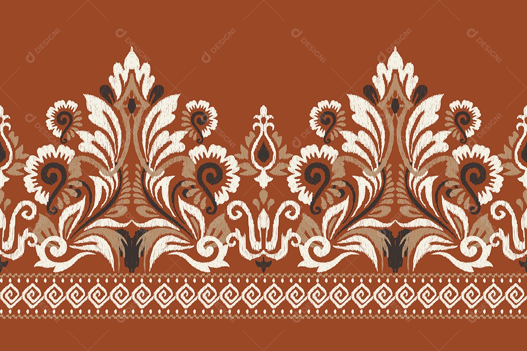 Padrão de Tecido Floral Ilustração Vetor EPS