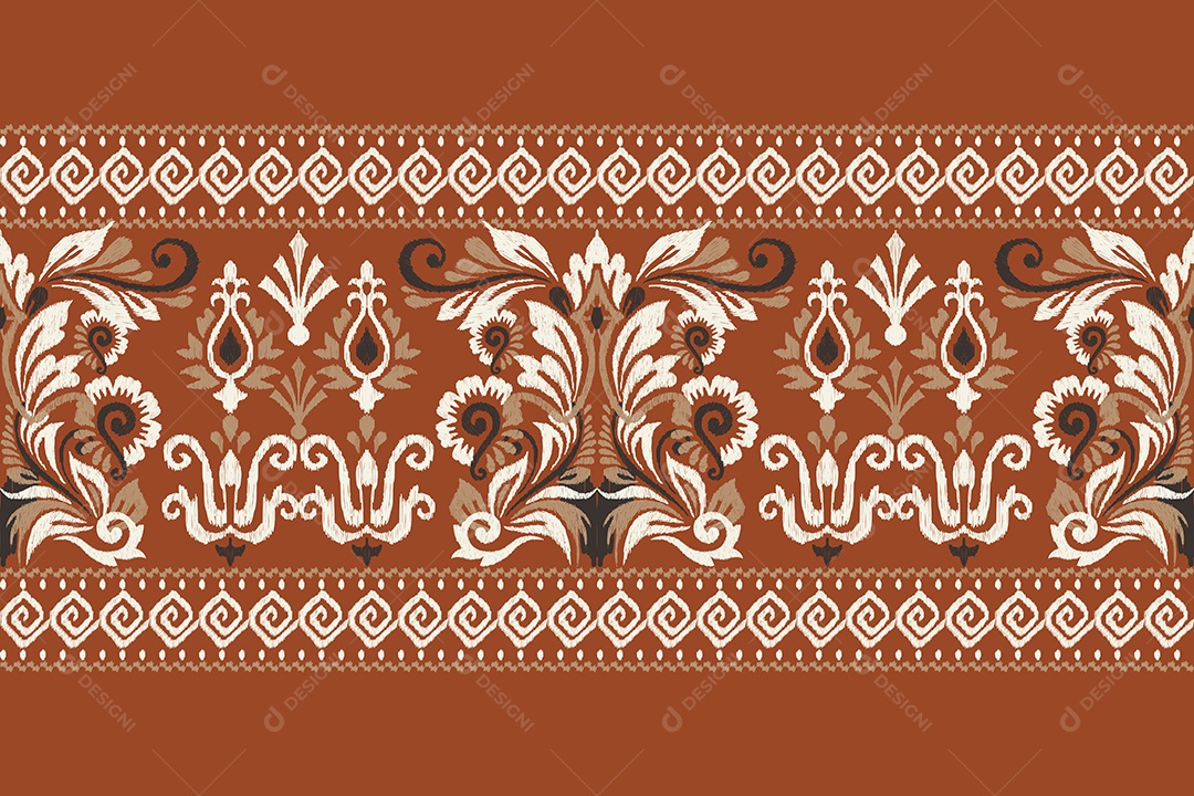 Padrão de Tecido Floral Ilustração Vetor EPS