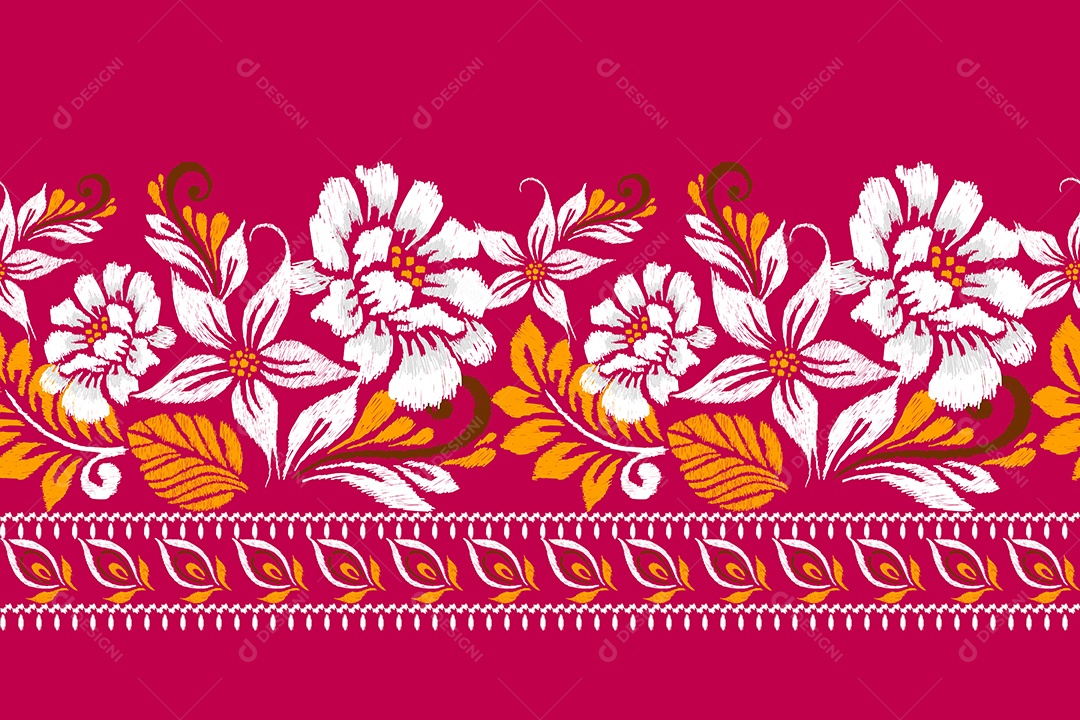 Padrão de Tecido Floral Ilustração Vetor EPS