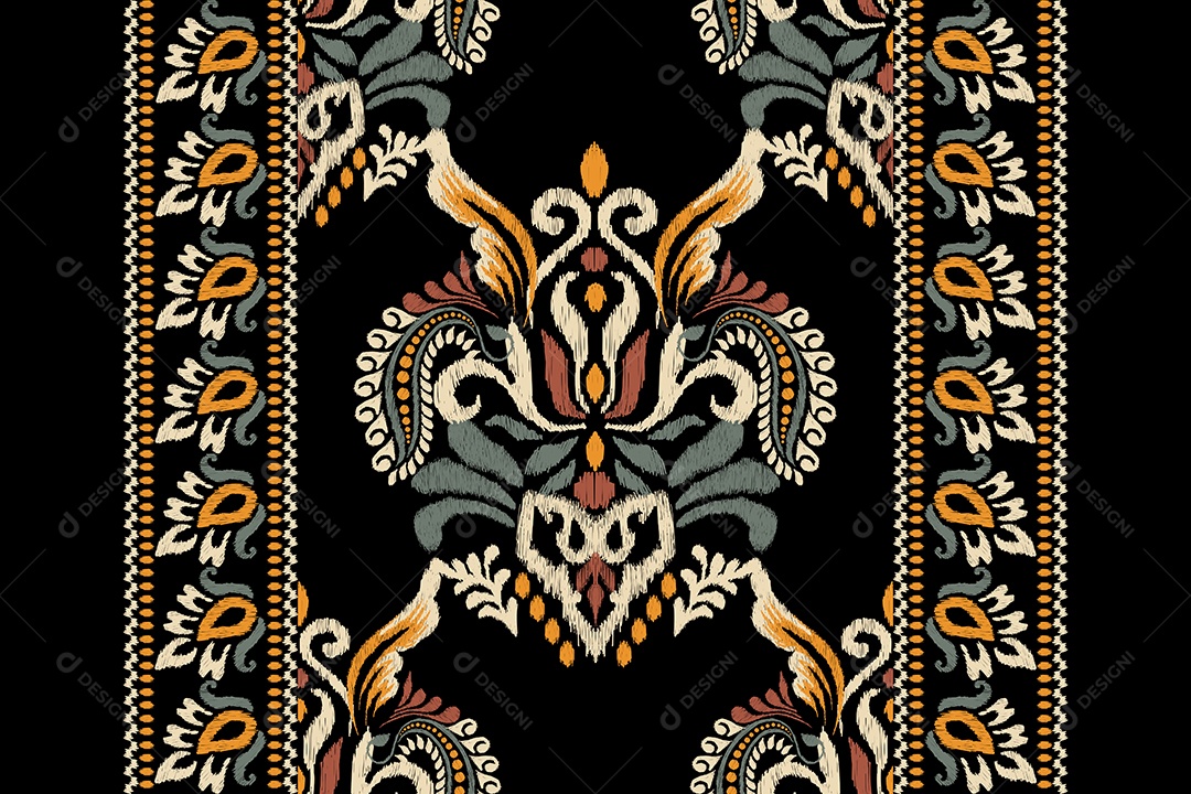 Padrão de Tecido Floral Ilustração Vetor EPS