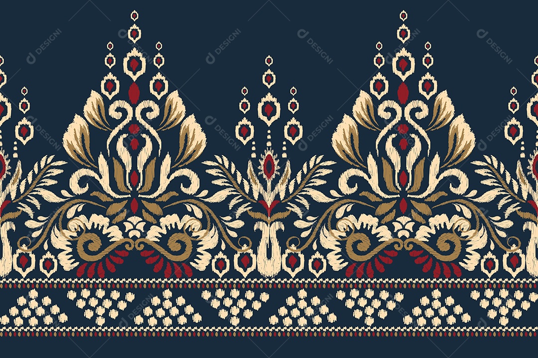 Padrão de Tecido Floral Ilustração Vetor EPS