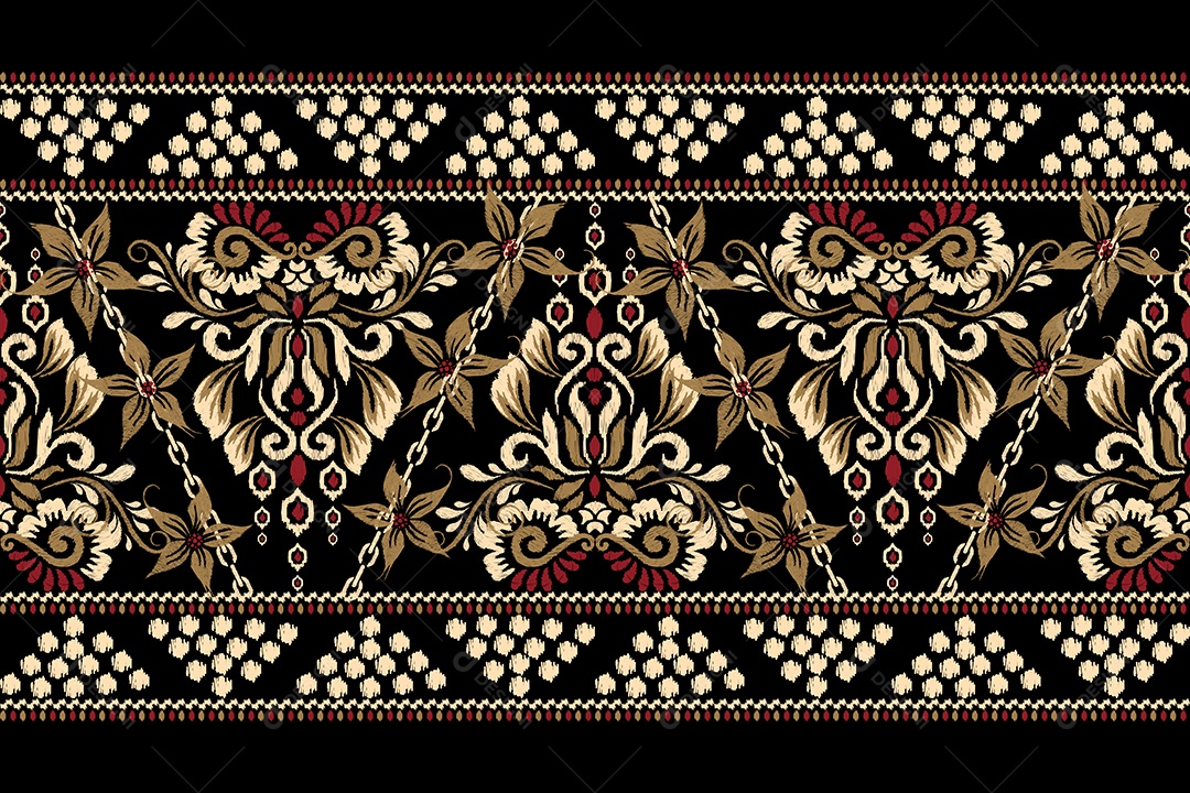 Padrão de Tecido Floral Ilustração Vetor EPS