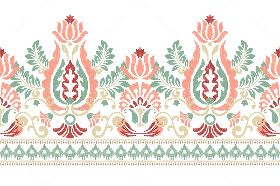 Padrão de Tecido Floral Ilustração Vetor EPS