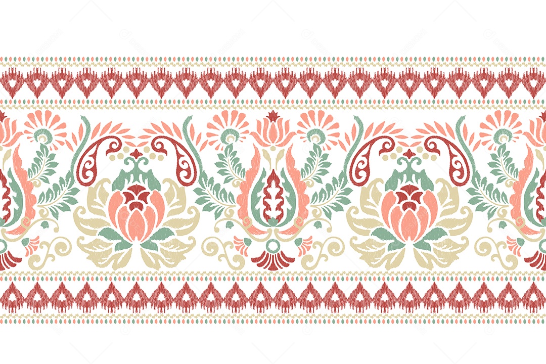 Padrão de Tecido Floral Ilustração Vetor EPS