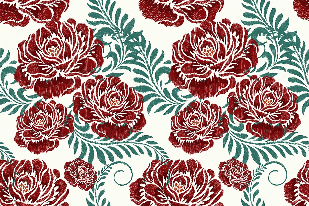 Padrão de Tecido Floral Ilustração Vetor EPS