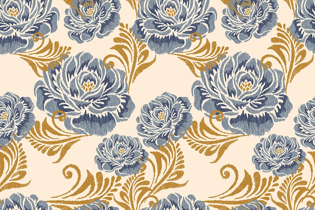 Padrão de Tecido Floral Ilustração Vetor EPS