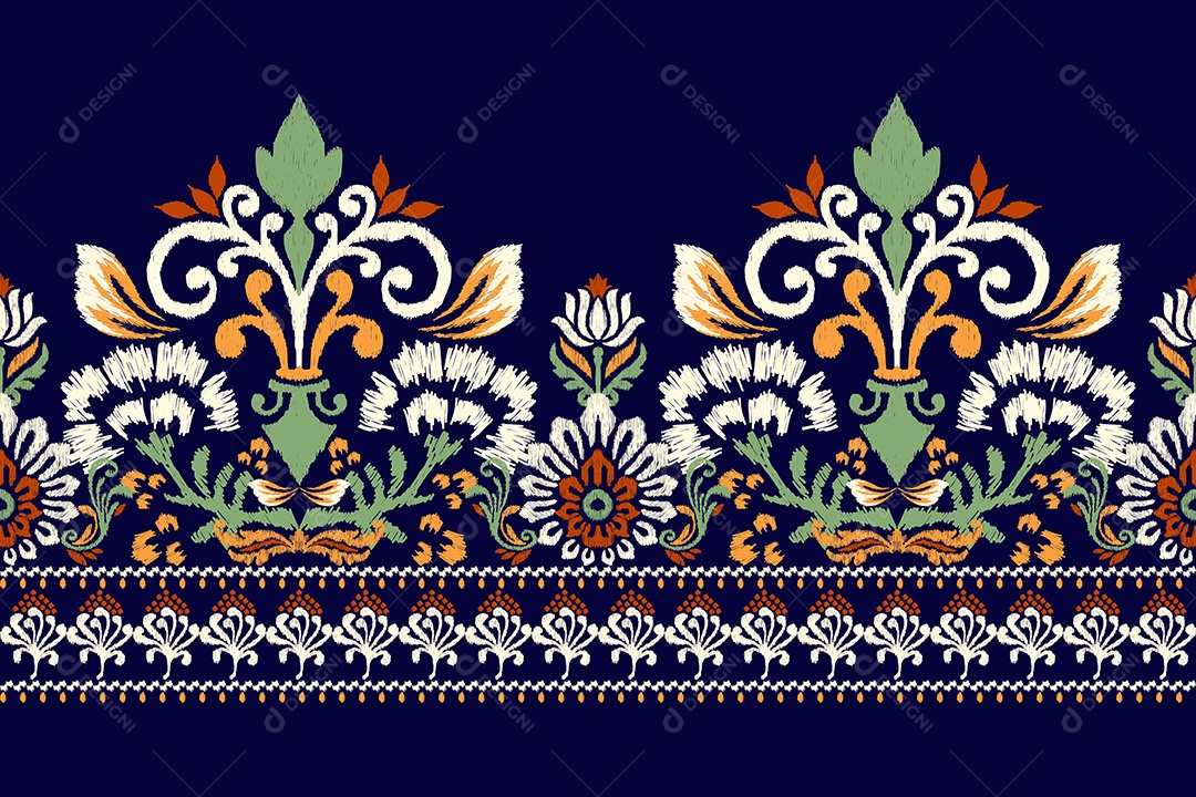 Padrão de Tecido Floral Ilustração Vetor EPS