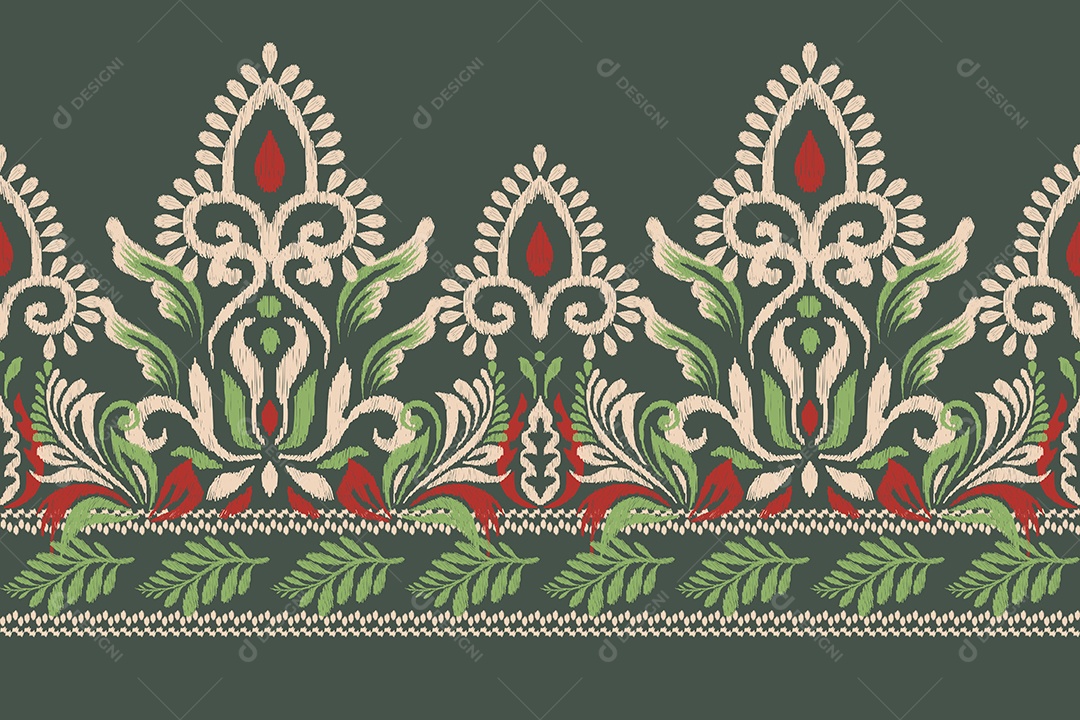 Padrão de Tecido Floral Ilustração Vetor EPS