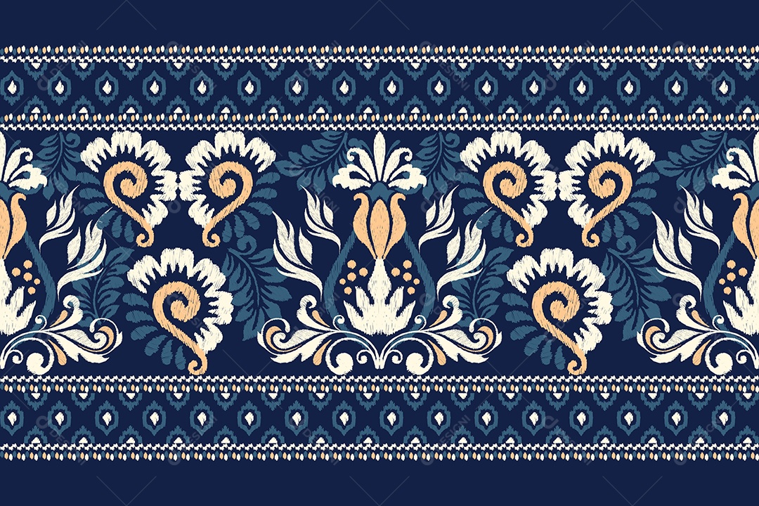 Padrão de Tecido Floral Ilustração Vetor EPS