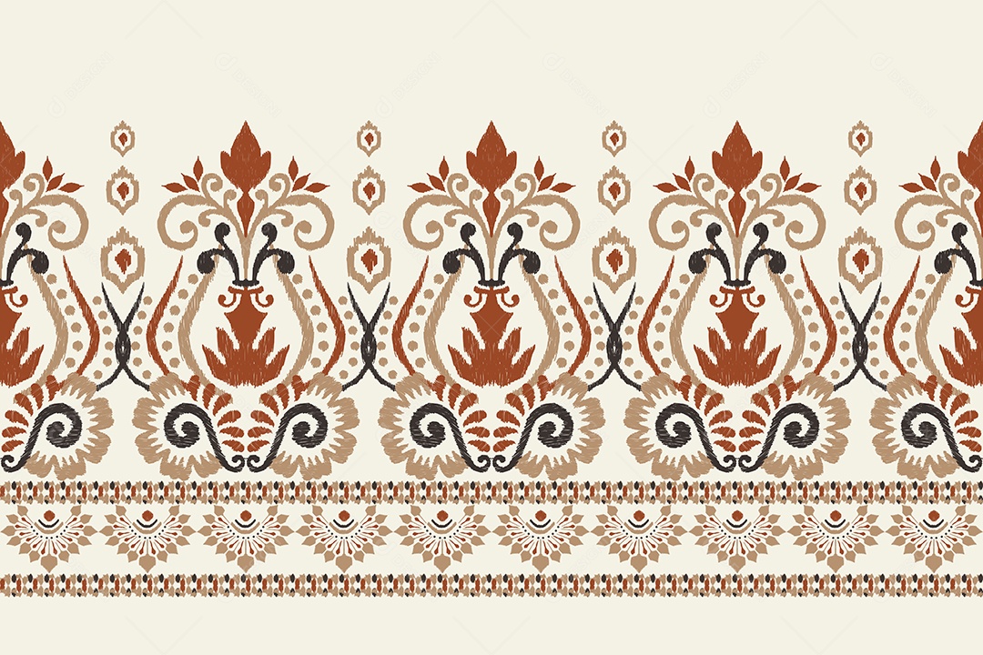 Padrão de Tecido Floral Ilustração Vetor EPS