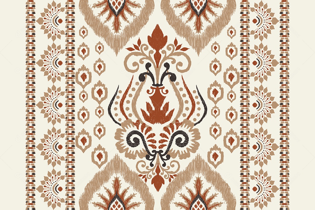 Padrão de Tecido Floral Ilustração Vetor EPS