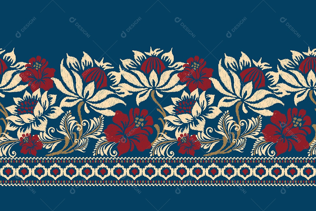 Padrão de tecido Floral Ilustração Vetor EPS